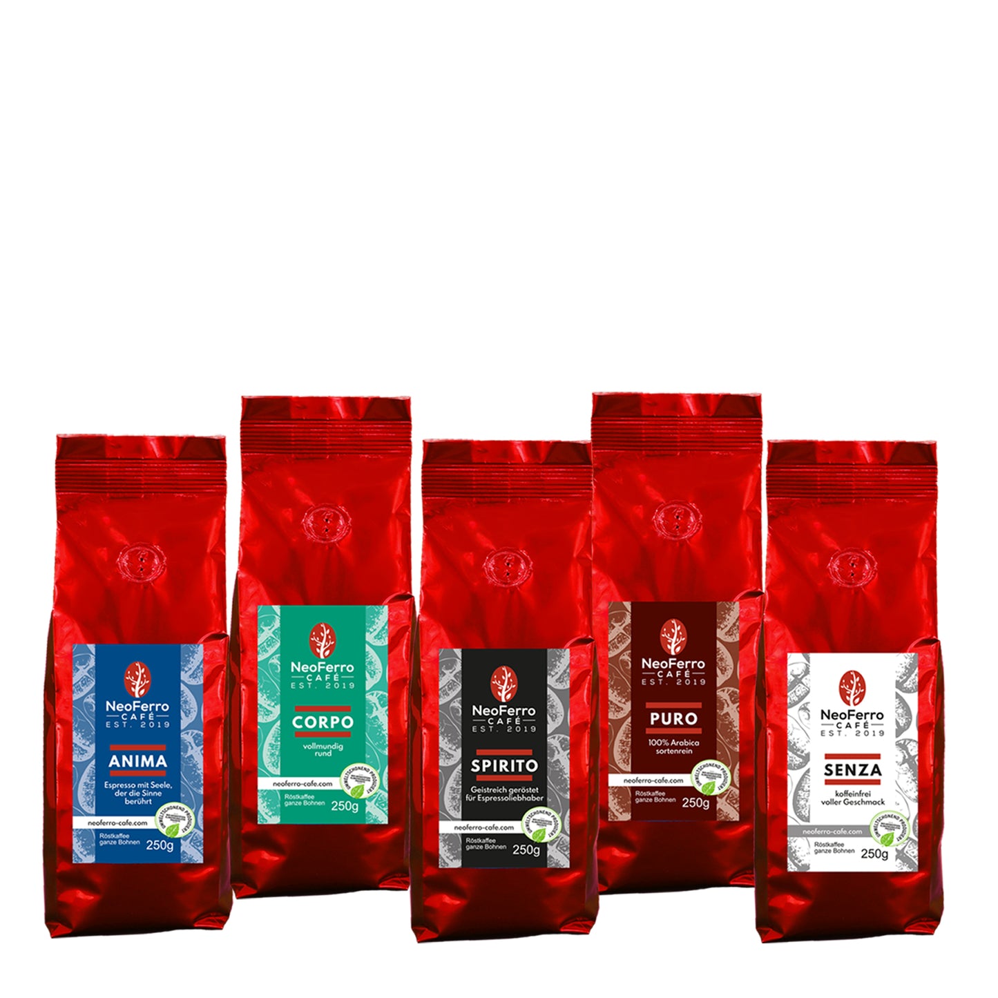 Jetzt neu: Probierpaket mit allen Sorten - ganze Bohne