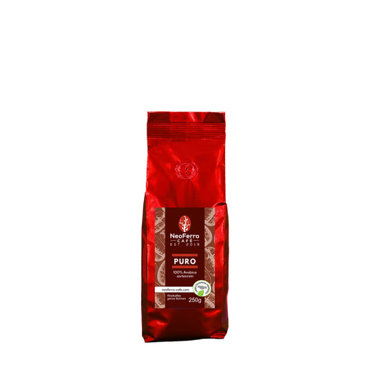 Röstkaffee Bohnenkaffee ganze Bohnen gemahlen Dachau Neoferro Puro 250g