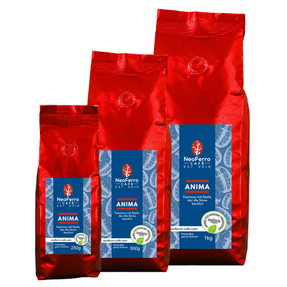 Röstkaffee Bohnenkaffee ganze Bohnen gemahlen Dachau Neoferro Anima alle Grössen
